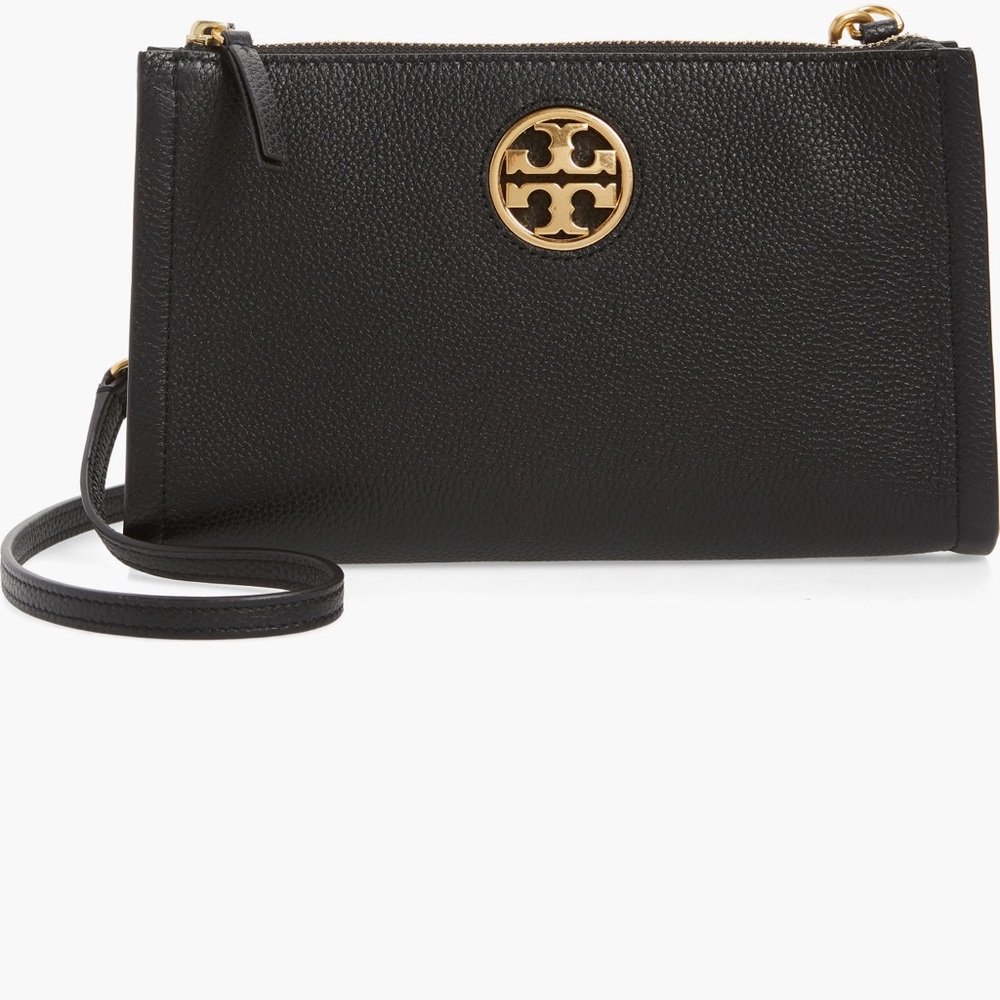 Tory Burch Black Crossbody Bag with Gold Accents